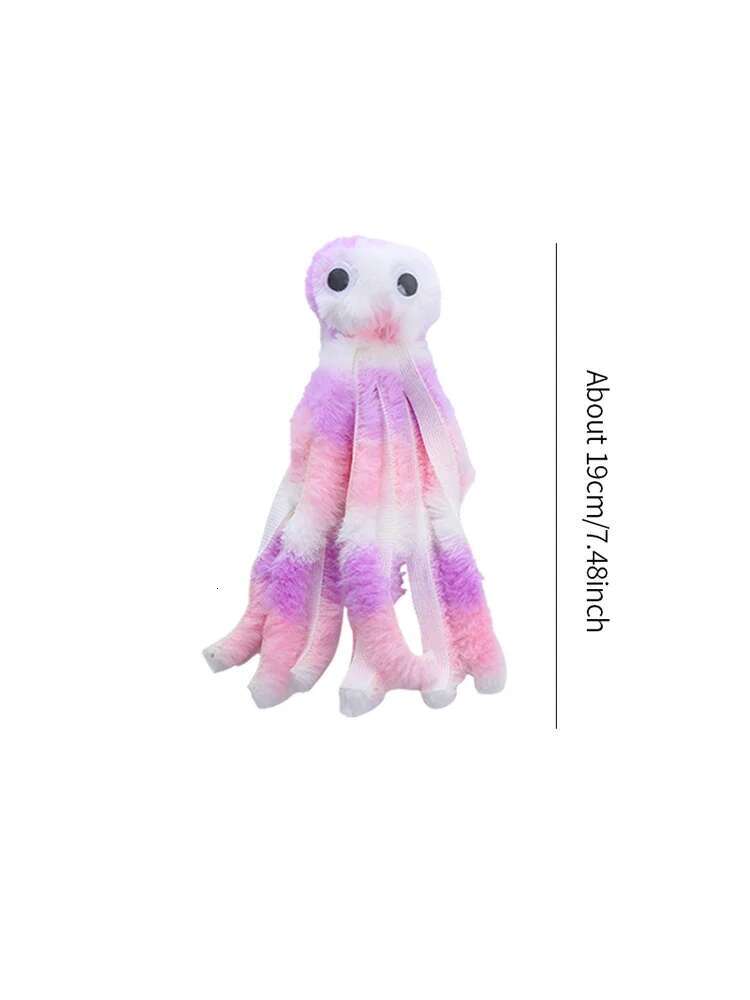 Cute Plush Toy Bite Resistant Teeth Interactive Play Pet Supplies Cat Dog Toys Octopus