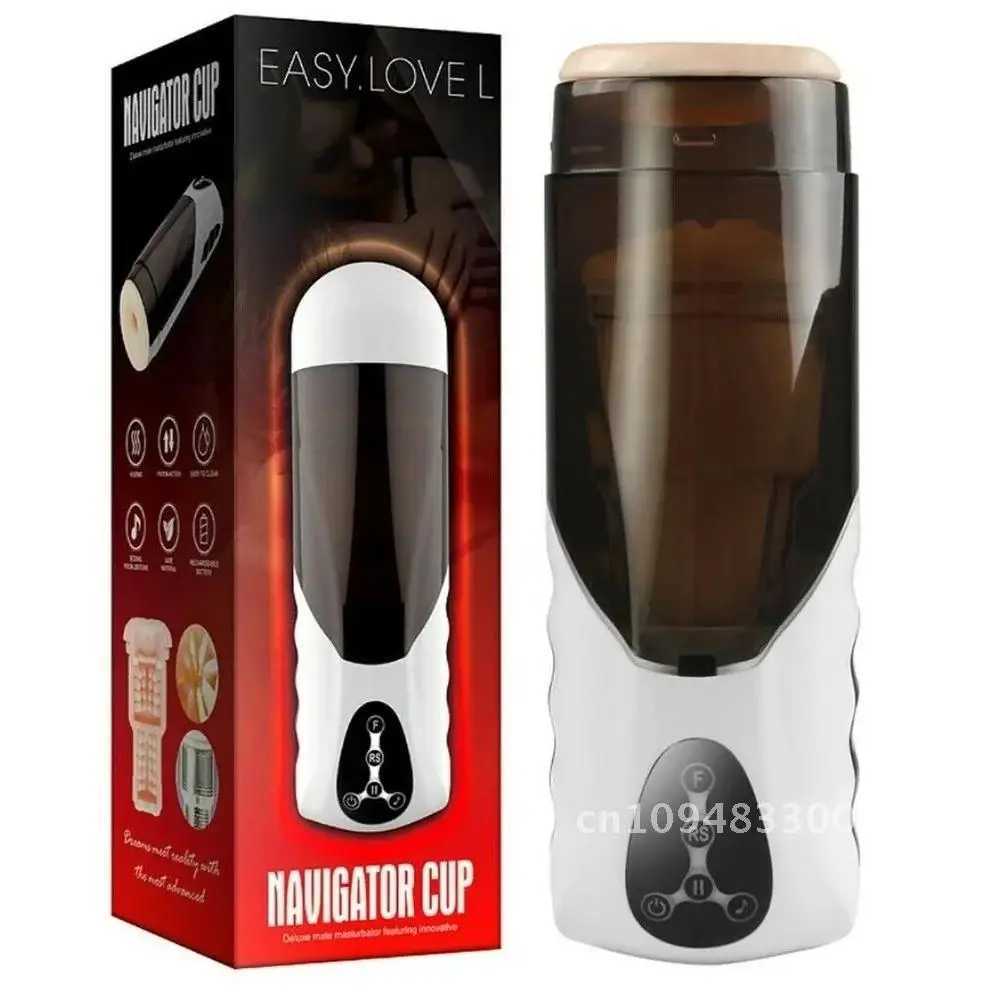 Fully Automatic Male Masturbator Cup Ejaculation Realistic Powerful Auto for Channel Toys Real Vagina Sucking Men Pocket PussyW250224