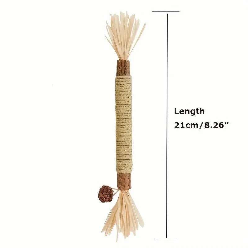 1 Pc Toys Siervine Chew Polygonum Kitty Raffia Grass Supplies Cleaning Teeth Stick Pet Bite Cat Toy Hemp Rope