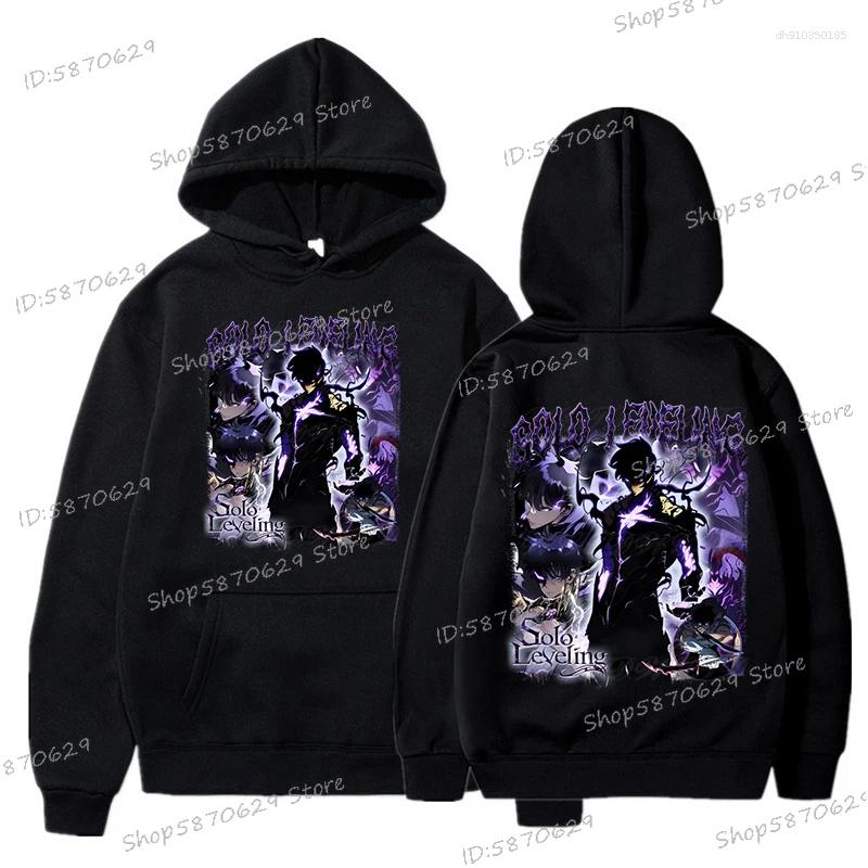 Men's Hoodies Anime Solo Leveling Sung Jin Woo Men Casual Harajuku Streetwear Funny Manga Loose Sweatshirts Fashion Unisex Hooded