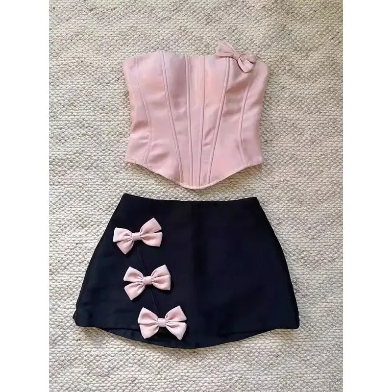 Pink gentle tube toplevel womens clothing highend niche super Nice this year beautiful suit 250222