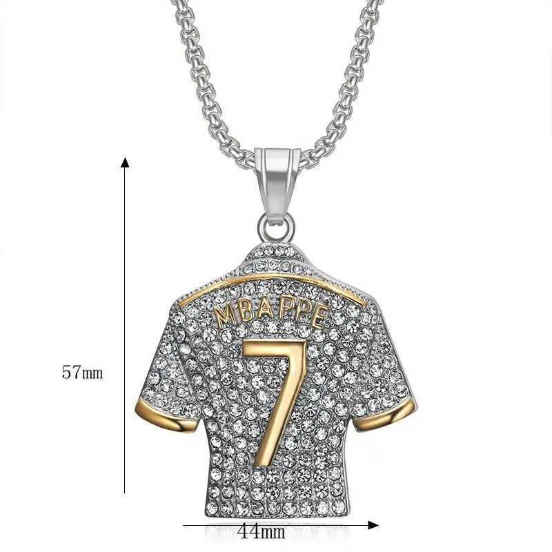 HNSP Stainless Steel Mens Jersey Pendant Chain Necklace Hip Hop Jewelry Football Accessories For Men Boy Soccer Gift X250224