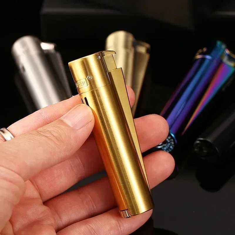 Clipper cigarette Lighter Windproof Straight Jet Blue Flame Lighter Flame Outlet With Dust Cap Butane Torch Lighter Men GadgetT250224
