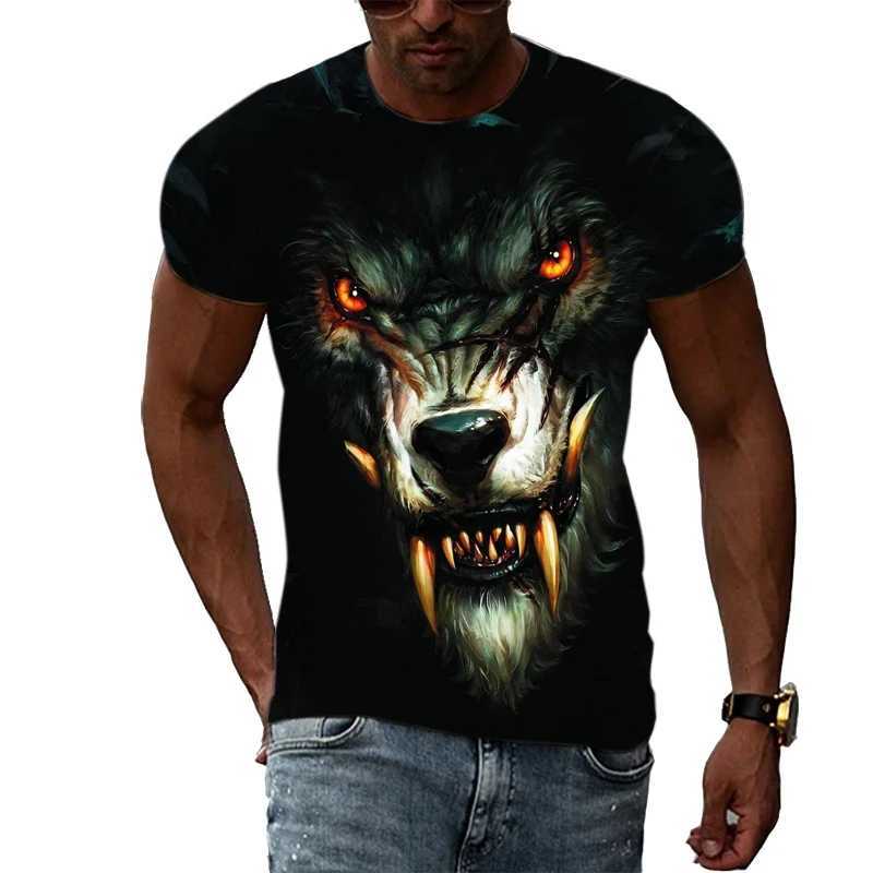 Summer Animal 3D Printing Cool Bear Mens T-shirt 202 Summer Punk Rock Fitness Street Fashion Casual Tops W250224