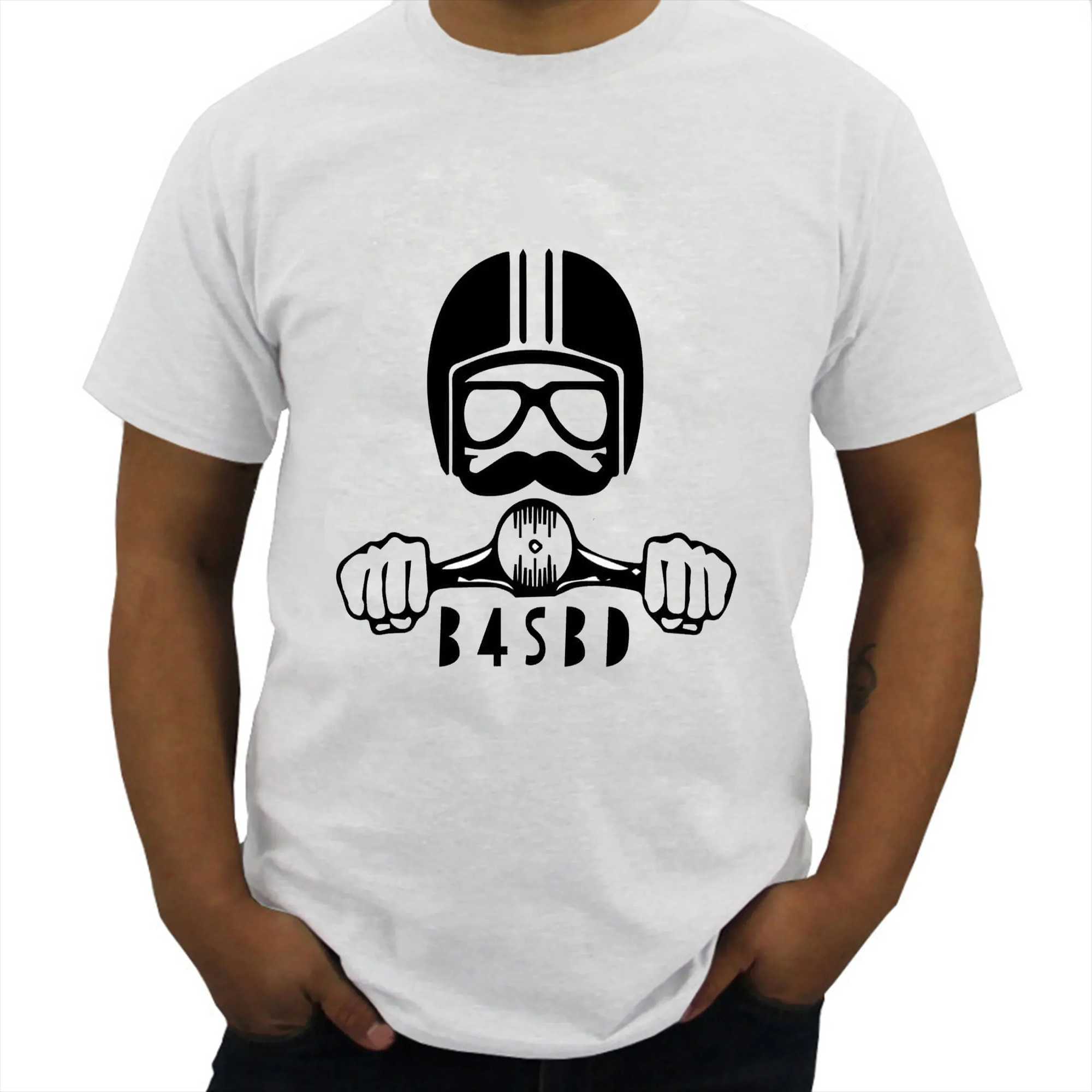 Retro Street Harajuku Motorcycle T-shirt Short SLeeve Top Mens Shirt Fashion Neutral T-shirt Printed Blakc White T-shirt W250224