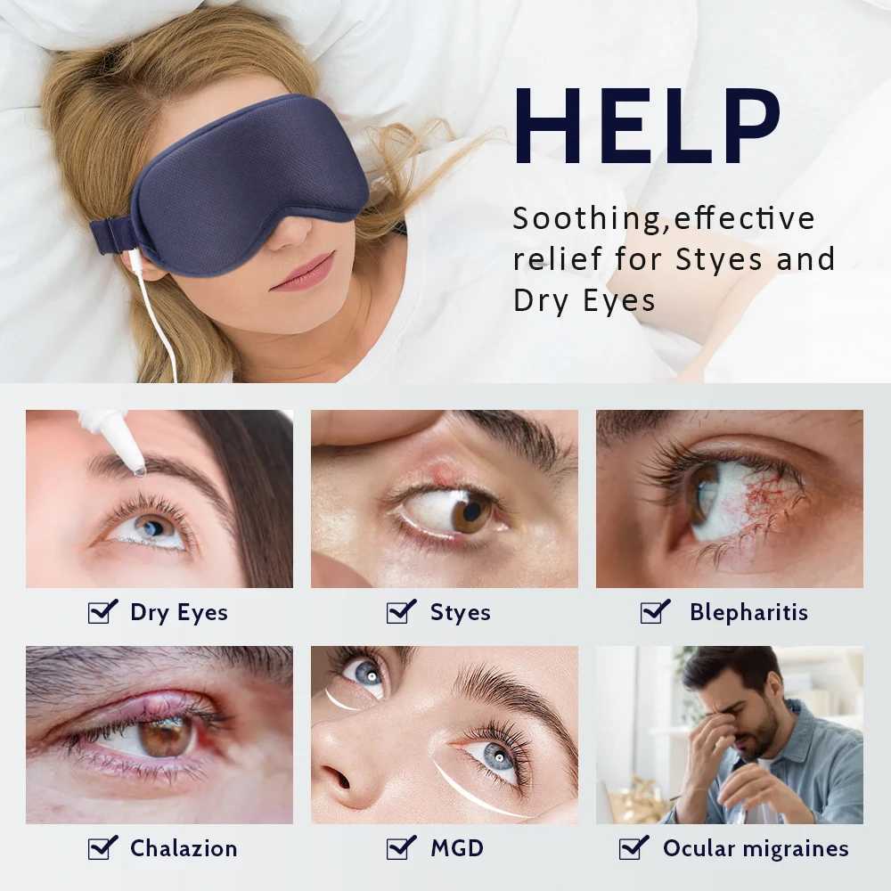 3-level Hot Compress Electric Steam Eye Mask 3D Massage Constant Temperature Smart Timing Sleep Shading Sleeping Mask Eye ReliefXJ250224