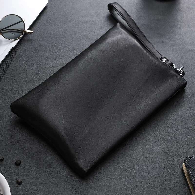 SENOFAN 2024 Clutches Men Envelope Handbag Genuine Leather Sheepskin Wallet Pouch Clutch Business Phone Bag Male