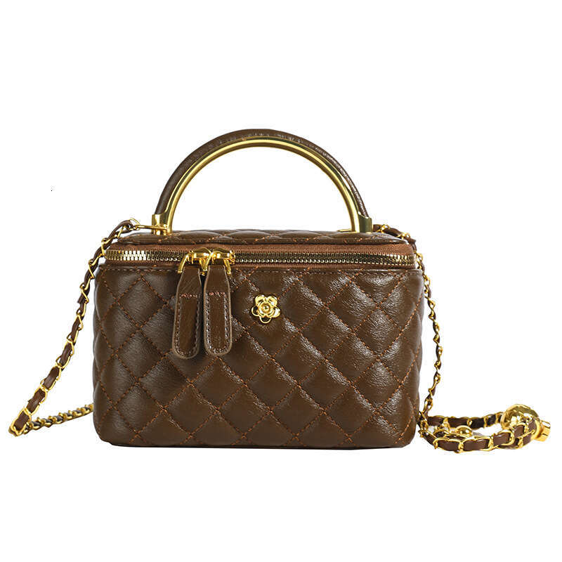 Handheld Fashion Bucket for Women 2025 New Small Fragrant Style Ling Grid Chain Shoulder Versatile Crossbody Bag