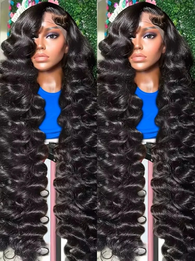 Free shipping 250% Peruvian Hair 30 38 40 Inch 13X6 Deep Hd Frontal Wig Black 13X4 Water Loose Wave Lace Front Wigs Synthetic Preplucked for Women