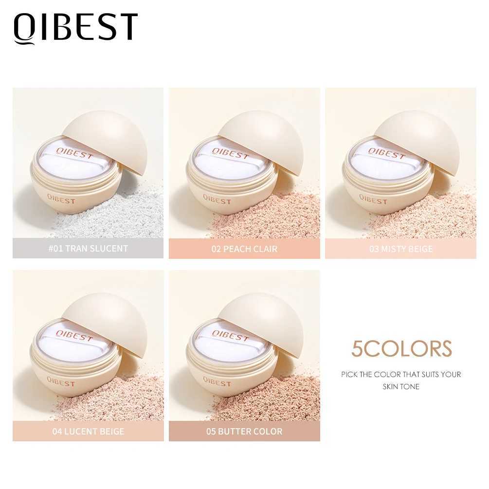 QIBEST 5Color Smooth Loose Powder Waterproof Delicate Refreshing Skin Finish Oil Control Long Lasting Mineral Powder Face MakeupXJ250224
