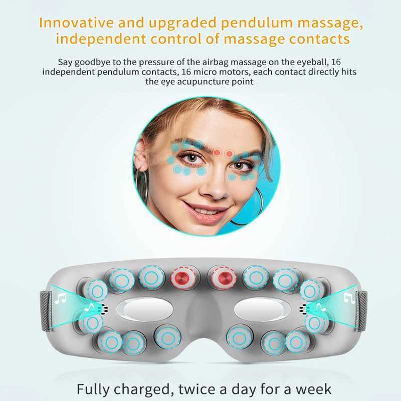 Folding eye massager with thermal vibration Bluetooth visual eye care instrument glasses EMS thermal compression fatigue bag wrinklesXJ250224