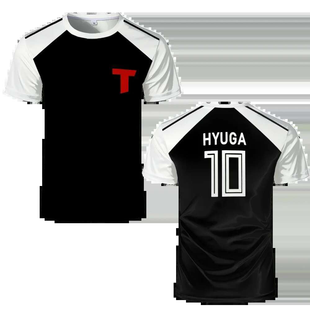 Tsubasa Captain Animated T-shirt Hyuga Animated Role Playing Short Sleeve 3D Printed Football Shirt T-shirt Men's Designer Clothing