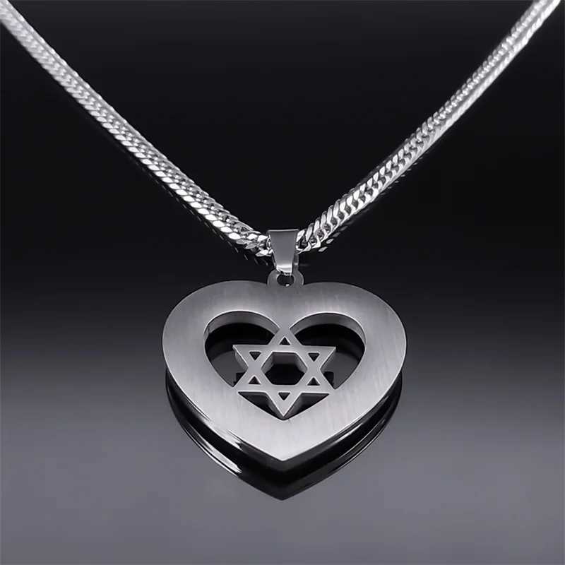 Hexagonal necklace suitable for men silver stainless steel Je Davids Star necklace jewelry necklace N6474S02 X250224