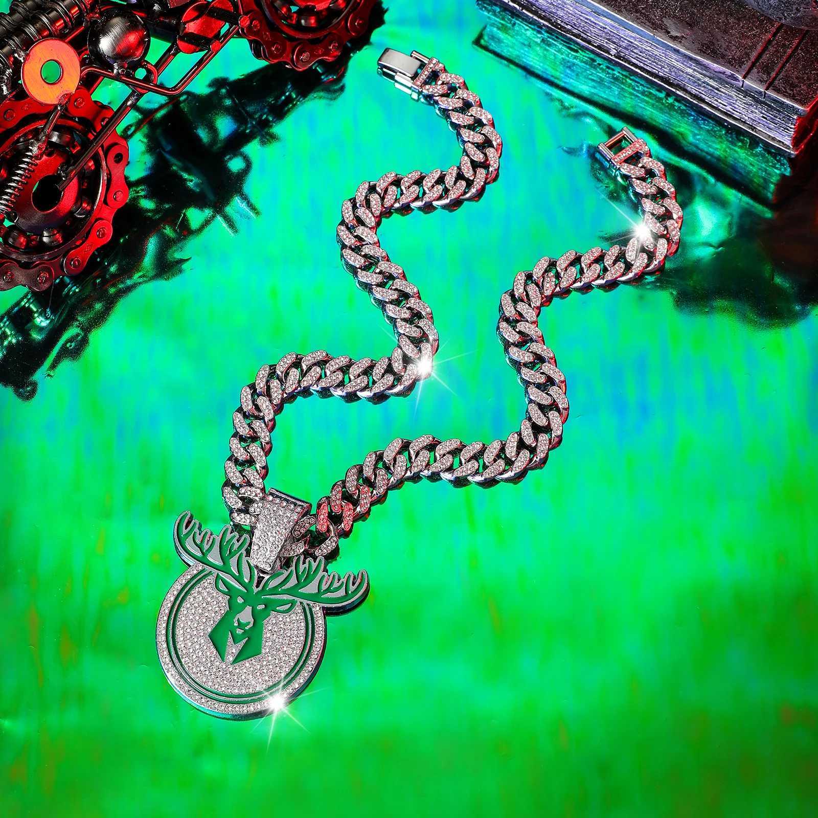 High-Quality Hip Hop Style Deer Pendant Necklace with 20in Cuban Chain X250224