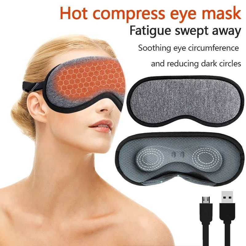 Heated Eye Mask USB Charging Home Use Shading 3D Steam Deep Relaxation Sleep Protector Compress Relieve Eye Fatigue Smart TimingXJ250224