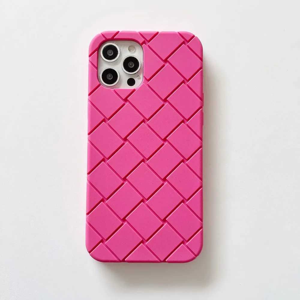 Luxury Woven Pattern Tpu Phone Case for iPhone 15 14 13 12 11 Pro Max Soft Silicone Rubber Back Cover for iPhone 15 14 Female X250224