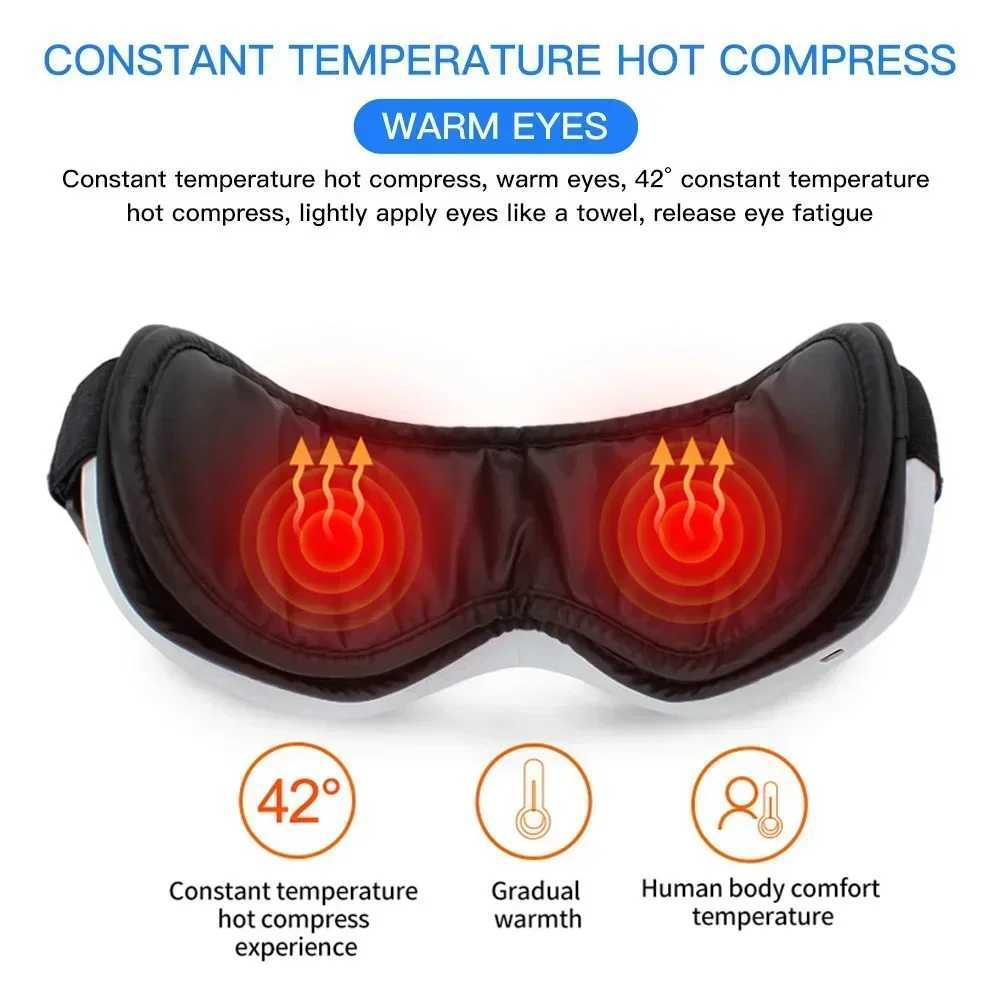 6D intelligent eye massager Airbag thermal compression Bluetooth music vibration heating eye massage care facial mask relax fatigue travel restXJ25022