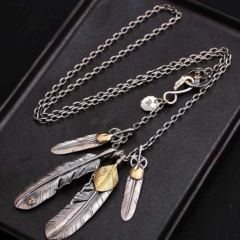Classic Feather Necklace Set Hip Hop Punk Style Chains Exquisite Pendant Men Business and Dineering Banquet Jewelry X2502241