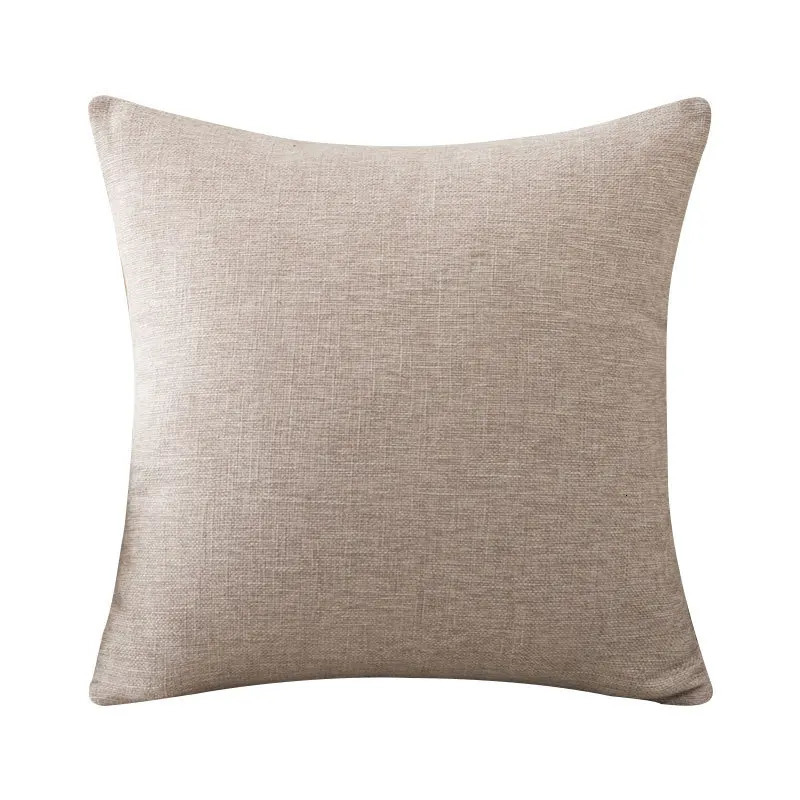 Scandinavian ins style solid colour pillow cover heavy cotton linen living room sofa cushion winter waist pillow case 250224