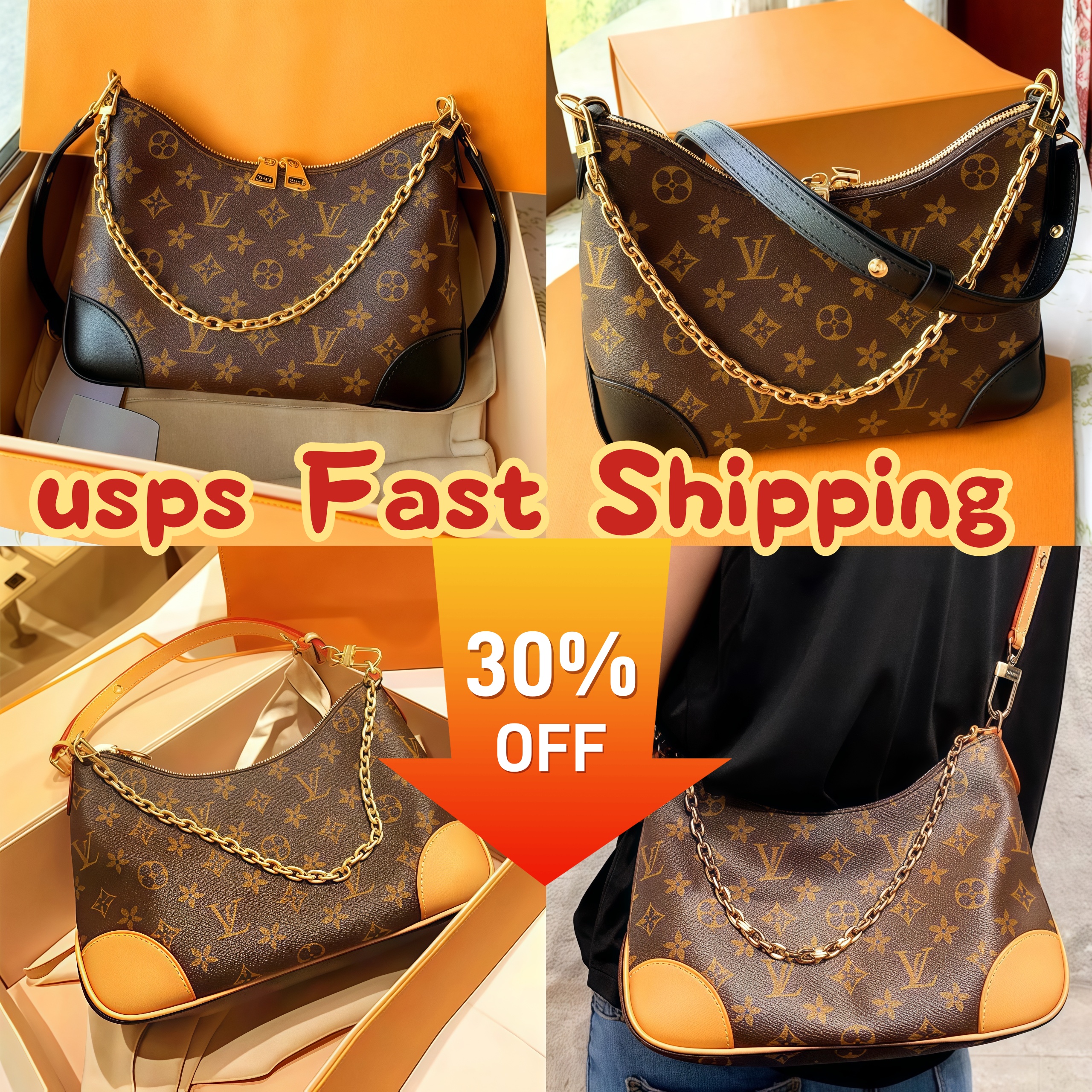 Designer Shoulder Diane Crossbody S Bags Wallet Women Crescent Bag Dumpling Boulogne Purse Chain Handbag Loop Half Moon Baguette Tote