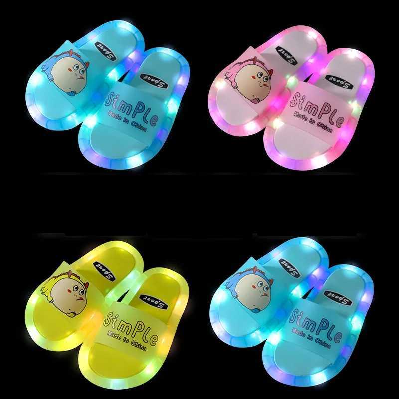 Slipper Childrens Boys Girls Slippers Cartoon Animals Shoes Lighted Fashion Cute Shoes Bathrooms Gifts Toddler Slippers Flat Heels S25224