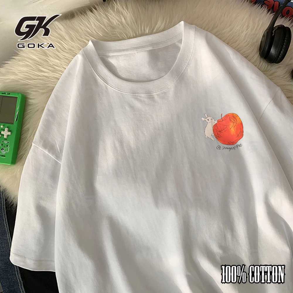 Rabbits Running Around Apples Graphic Tshirt High-Quality Casual Comfortable Mens and womens short sleeve tops W250224