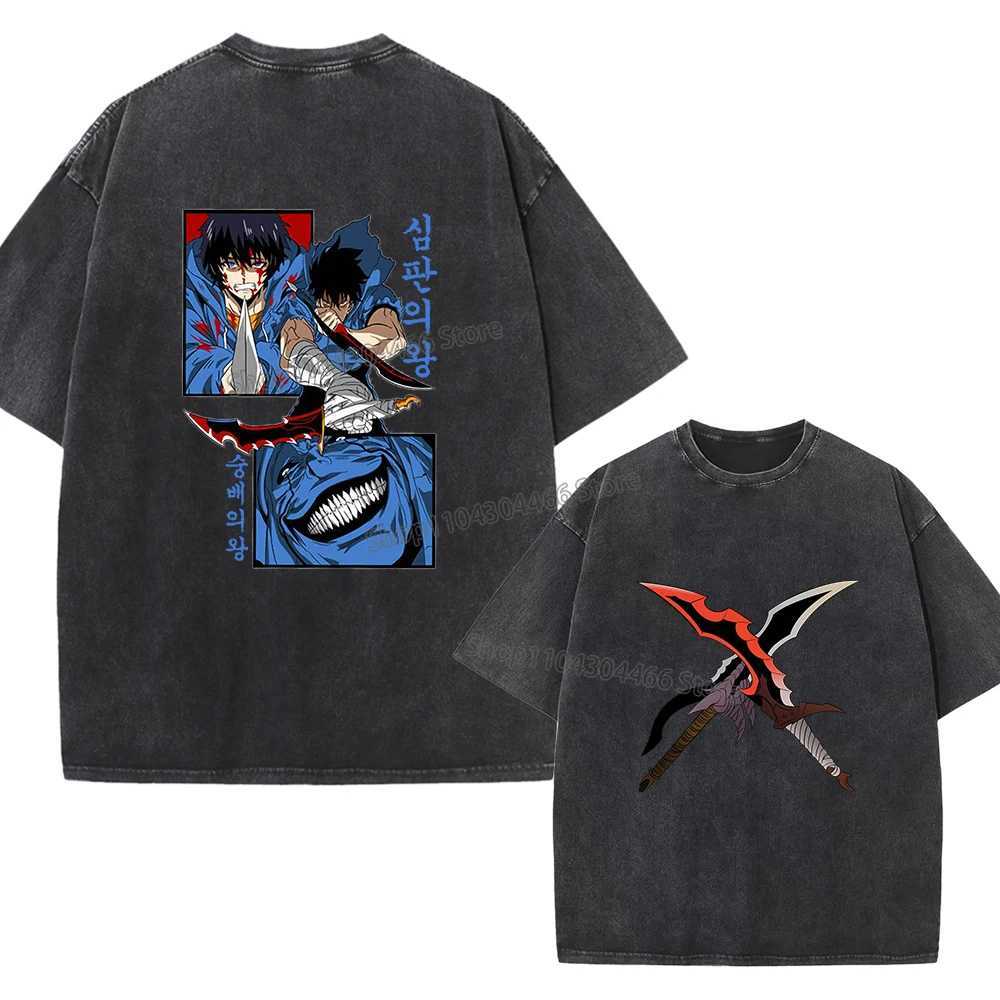 Solo Leveling 00% Cotton Washed T Shirt for MenWomen 230g T-Shirt Y2k Shirt Clothes Streetwear Oversize Shirts Trendy Clothes W250224