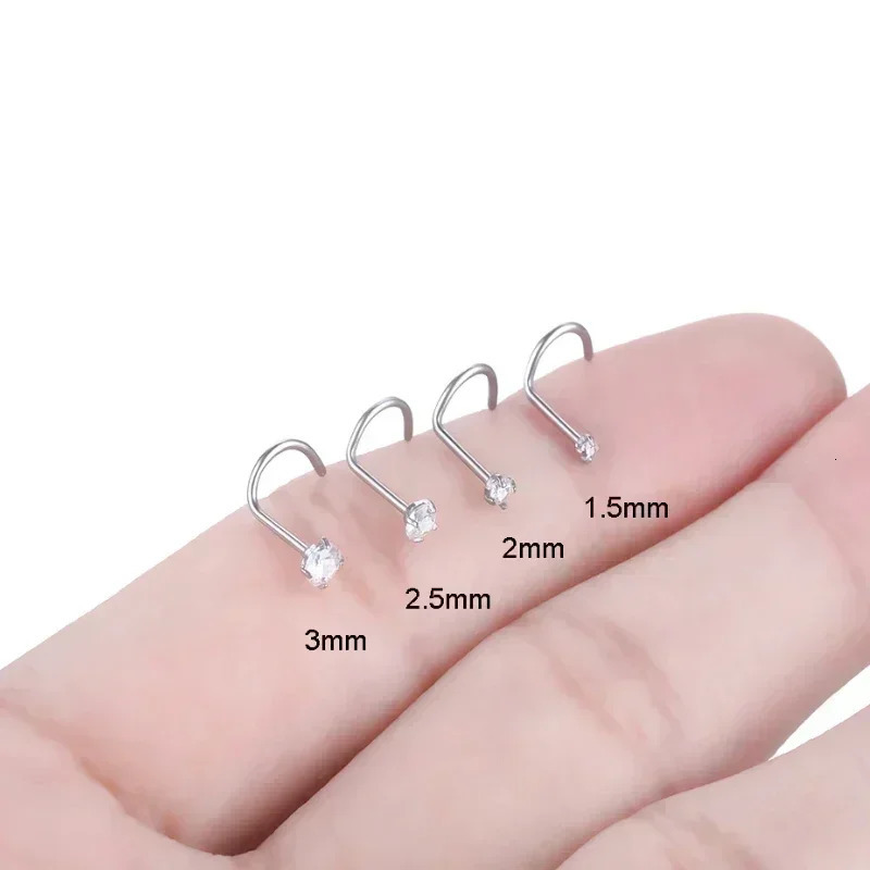 10pcs 18G 20G Nose Piercing CZ Crystal Piercing Nose Studs Women Nose Ring Nariz Piercing Body Jewelry Wholesale 250221