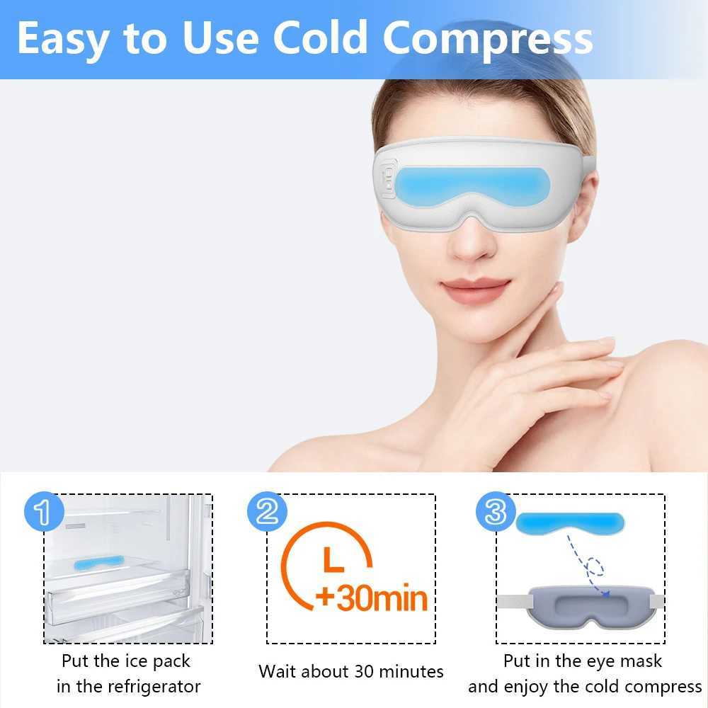 Cold Hot Compress Eye Mask Vibration Heated Eye Massager 3D Design Soothing Massage Eye Care Relax Relief Fatigue Sleep TravelXJ250224