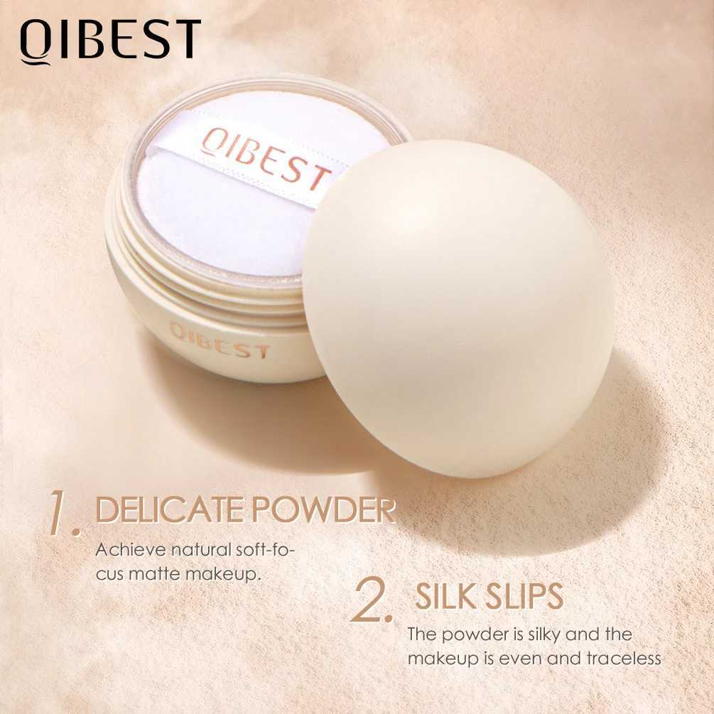 QIBEST 5Color Smooth Loose Powder Waterproof Delicate Refreshing Skin Finish Oil Control Long Lasting Mineral Powder Face MakeupXJ250224