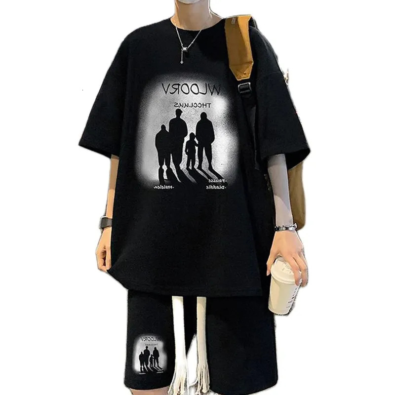 TZ01 top mens hiphop TshirtShorts Waffle summer casual breathable M XXXL 4 5XL Tshirt round neck short sleeved loose suit 250222