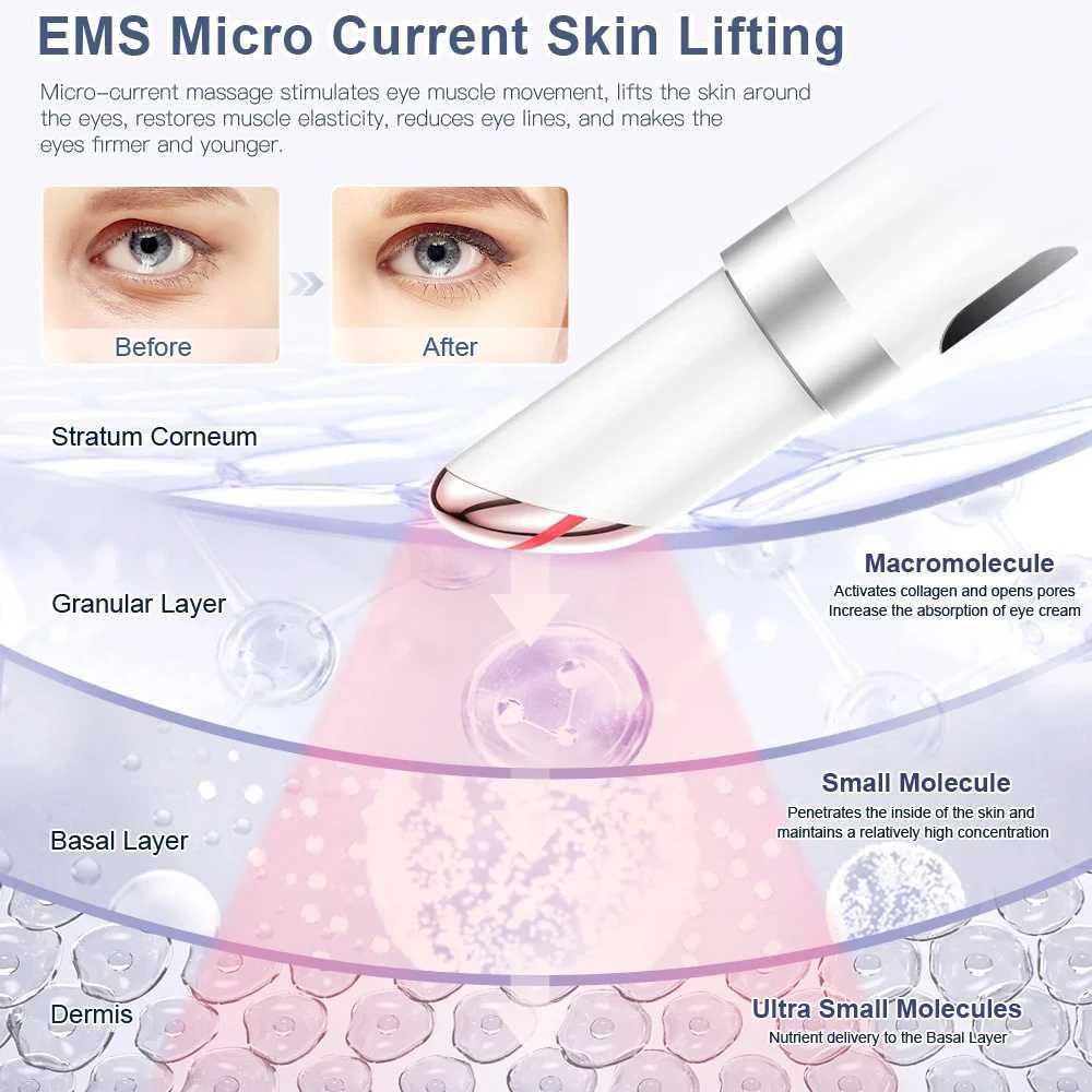Electric Eye Massager EMS Microcurrent Eye Care Remove Dark Circles Eye Bags Vibration Hot Massage Relax Eye Massage InstrumentXJ250224