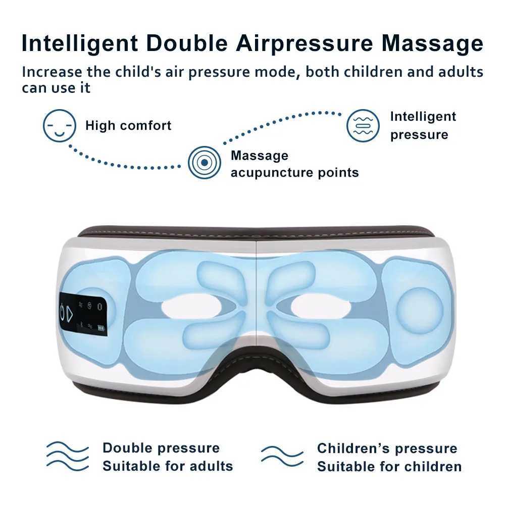 Intelligent Airbag vibrating eye massager hot compression Bluetooth music eye protection fatigue relief LED display screen for children or adultsXJ250