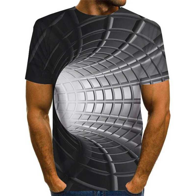 Funny Illusion Graphic T Shirt for Men 3D Printed Art Optical T-shirt clothing y2k Tops Harajuku Fashion Street Tees Womens Clothing W250224