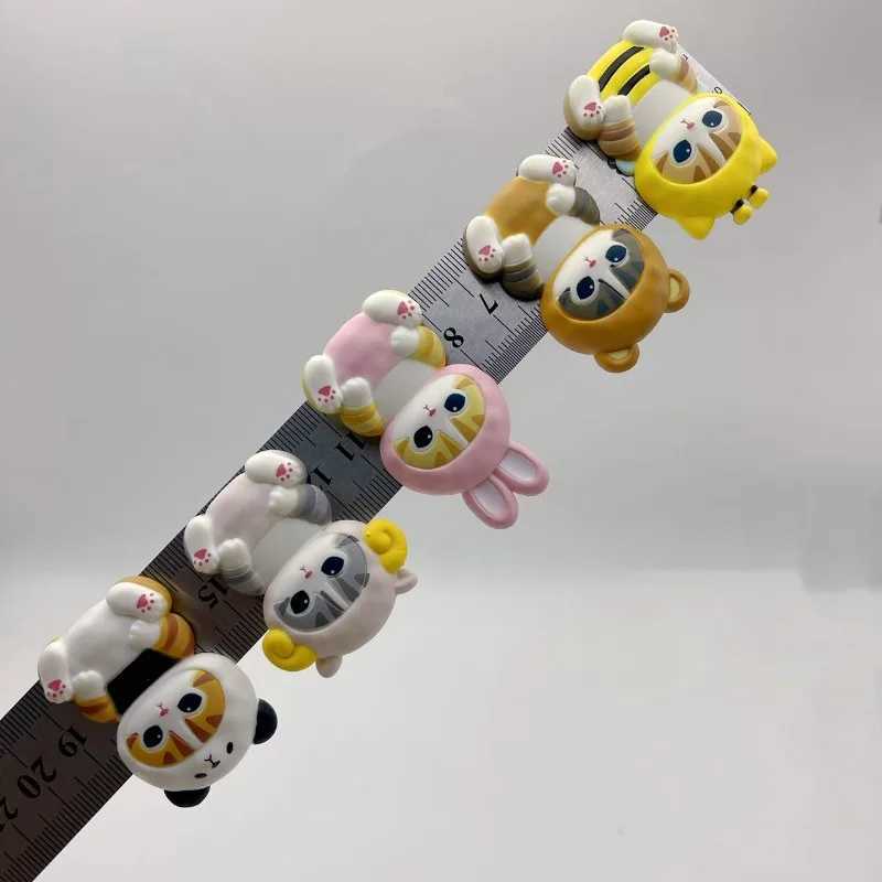 Mofusand Cat Fushandi Cute Headset Cat 3D Model Magnetic Refrigerator Sticker Doll Small Ornament Blind Box FigureT250224