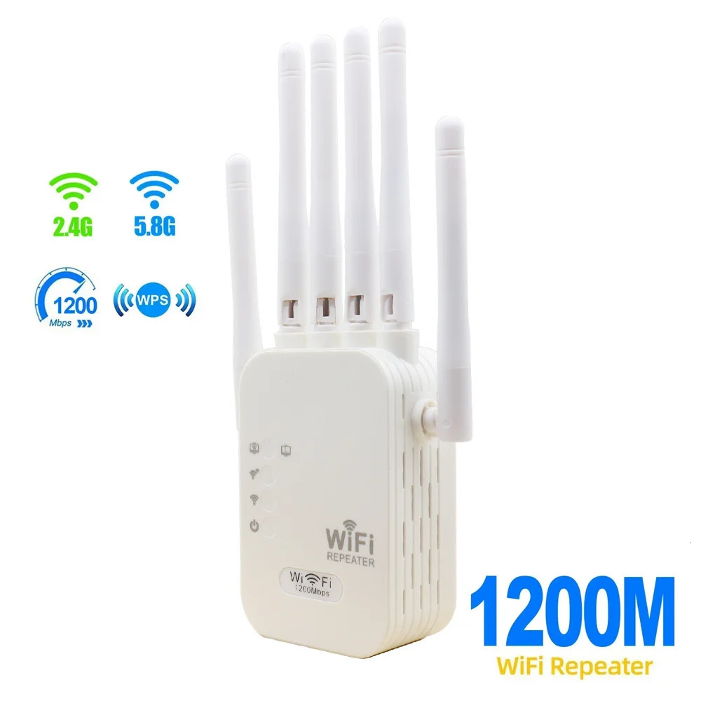 1200Ms Wireless WiFi Repeater 24G 5G Dual Band Router Signal Extender Long Range Amplifier WIFI Booster 250213