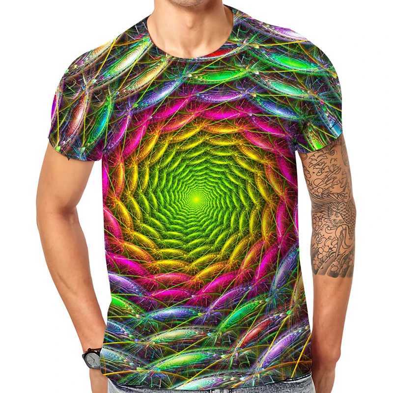 Funny Illusion Graphic T Shirt for Men 3D Printed Art Optical T-shirt clothing y2k Tops Harajuku Fashion Street Tees Womens Clothing W250224