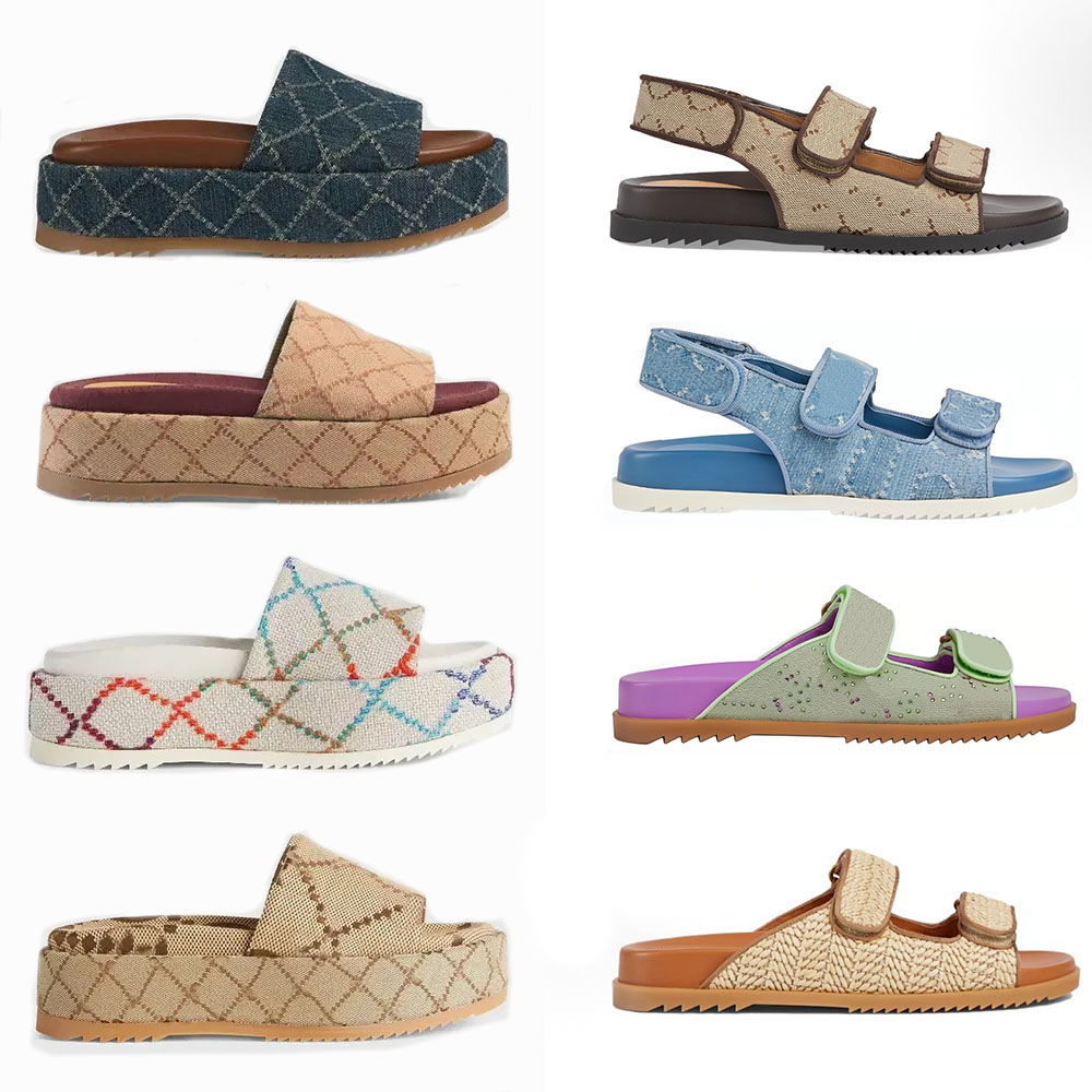 Classic Designer Sandals Mens Slippers Summer Slide Flip Flops Luxury Flat Thick Bottom Embroidered Printed Jelly Rubber Leather Women sandale