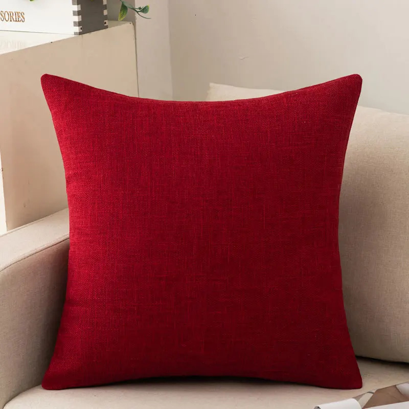 Scandinavian ins style solid colour pillow cover heavy cotton linen living room sofa cushion winter waist pillow case 250224