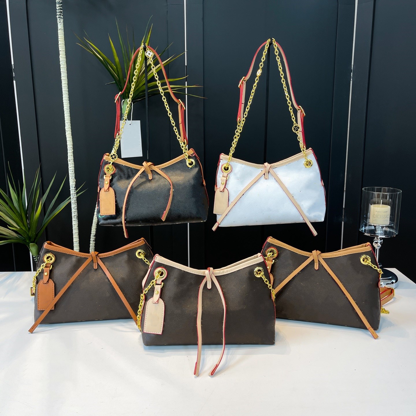 Carry all BB shoulder bag fashion BB handbag designer women's canvas leather chain handbag new color printed pattern Hobo wallet shopping bag