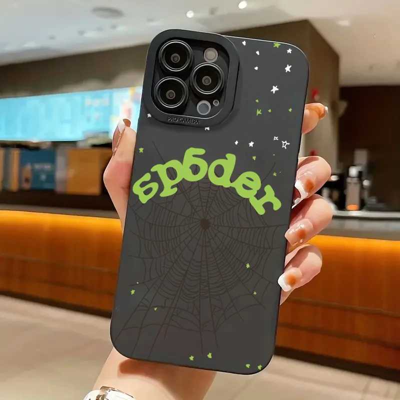 Super Cool Spider Web English Phone Case For iPhone 16 15 14 13 12 11 Pro Max XR XS MAX 7 8 Plus Y2K Silicone Rubber Back Cover X250224