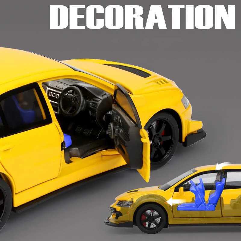 1 32 JDM Mitsubishi Lancer Evolution Alloy Model Toy Diecasts Metal Casting Sound and Light Car Toys For Children Vehicle Free shipping
