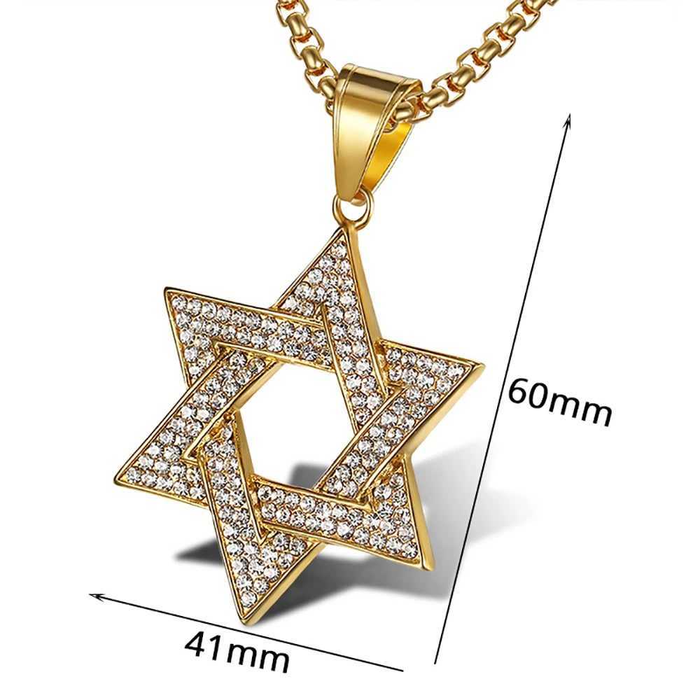 Your Star of David Pendant Necklaces M Gold Color Stainless Steel Hexagram Necklace for Men/Wen Jewelry Birthday Gift X250224