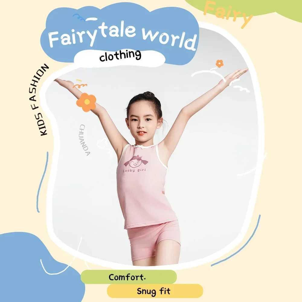 Pink Kids Clothes Set 8pcs Girls Vest Suit Childrens Clothing Set Baby Cotton T-Shirts Shorts Quick Dry Sleeveless Tank Top 2024 X250224