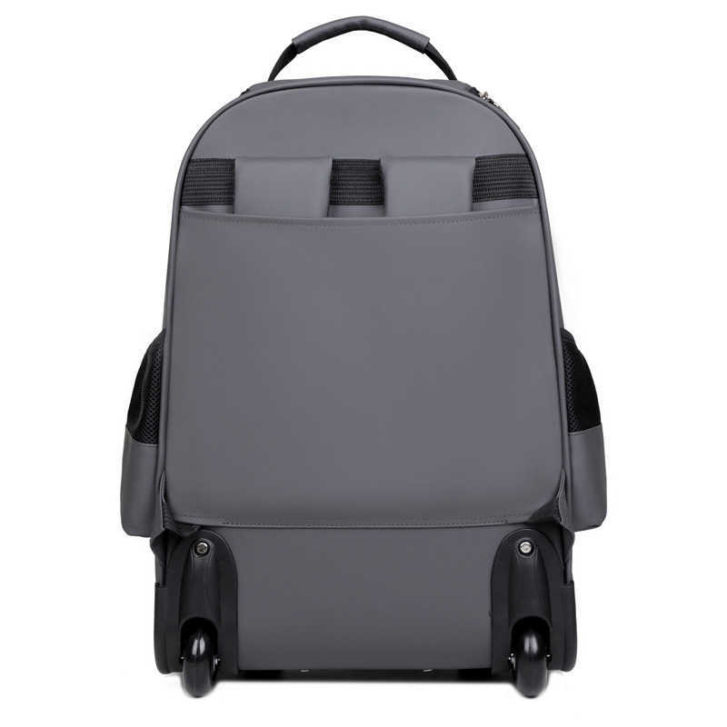 New Backpack Casual Sports and Fitness Bag Pu Pull Rod Wheel Bag Gift Backpack Carried on Both Shoulders and Dragged Day Backpack Travel Bag 241225