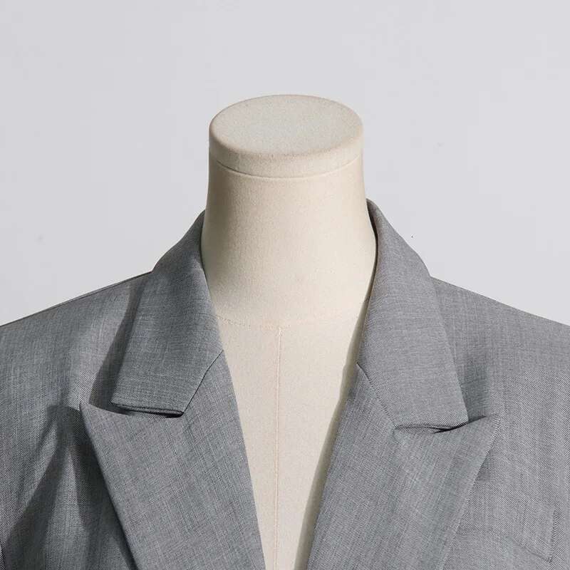 Getspring Women 2023 Autumn Double Breasted Long Sleeve Ruffles Ladies Black Blazer Coat Fashion Women's Slim Suit Jacket