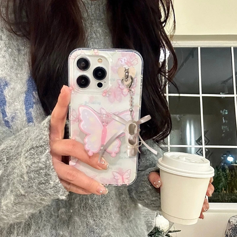 Pearls Ballet Shoe Pendant Keychain Ribbon Bowknot Bag Charm Car Keyring Hangings Ornament for Backpack Handbag Decors 250224