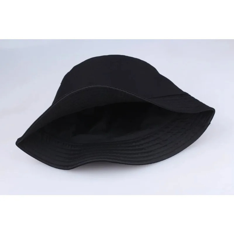 Solid Color Black Foldable Bucket Hats Beach Sun Hat Street Headwear Fisherman Outdoor White Cap for Men and Woman 250210