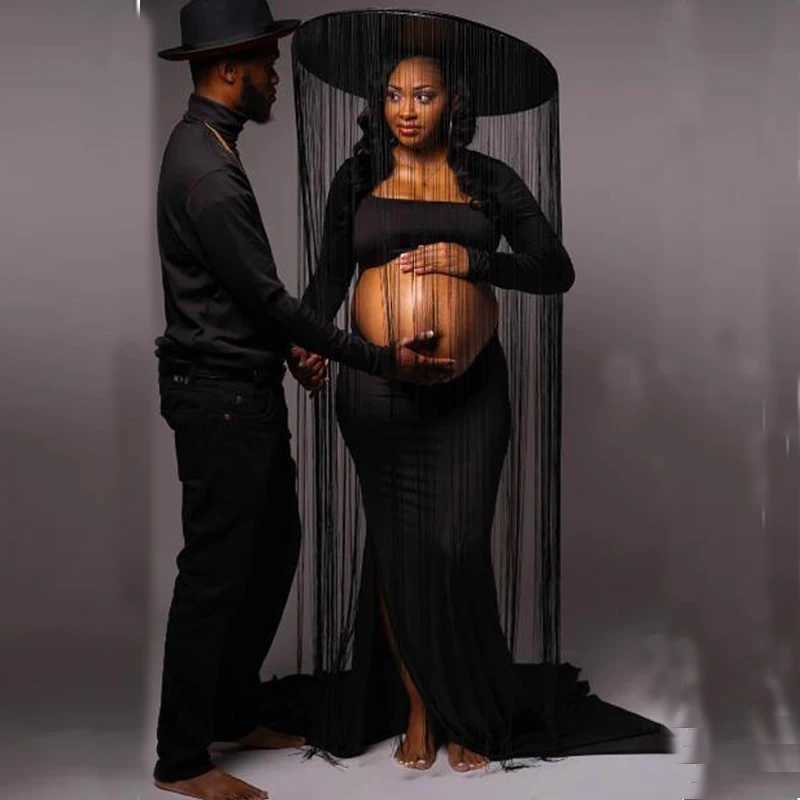Maternity Women Open Belly Stretchy Dress Long maternity dress PhotoShoot dress for pregnant vestidos para embarazadas X250224