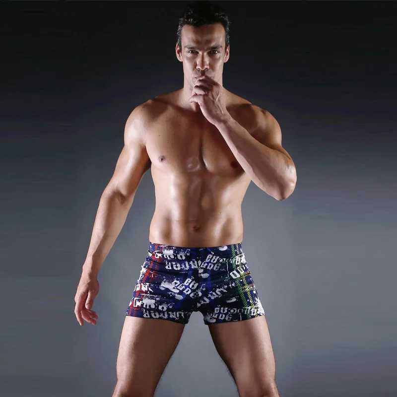 Mens Swimwear Low Waist Surfing Trunks Swim Shorts Sexy Personality Swimsuit Male Swimming Beach Board Short Men BathingXJ250224